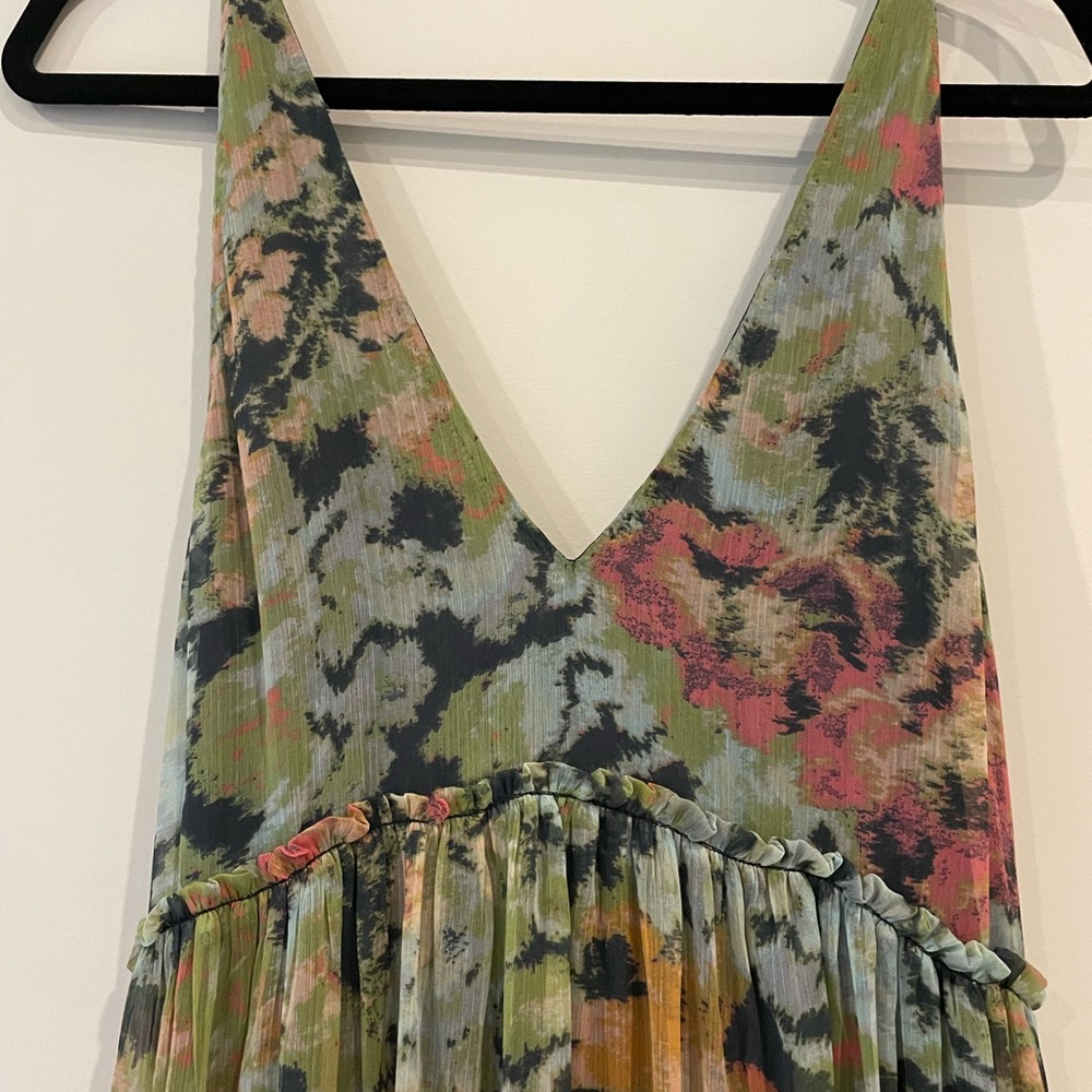 Free People Green Sleeveless V-Neck Maxi Dress